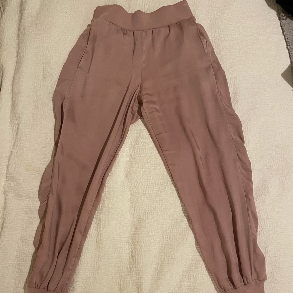 Ted Baker millennial pink silk joggers.
